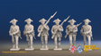 Seven Years’ War Prussian Musketeers - Charging - Set 15, front view. Supplied unpainted.