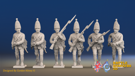 Seven Years’ War Prussian Grenadiers - Charging - Set 3, front view. Supplied unpainted.