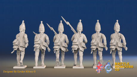Seven Years’ War Prussian Grenadiers - Charging - Set 3, rear view. Supplied unpainted.