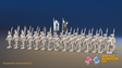 Seven Years’ War Russian Musketeer Battalion - March Attack - Summer Uniform - Rolled Coats - 30 Figures, front view. Supplied unpainted.