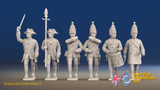 Seven Years’ War Prussian Grenadiers Command - March Attack - Long Cuff Lace, front view. Supplied unpainted.