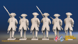 Seven Years’ War Russian Musketeers - Advancing - Winter Uniform - Observation Corps, rear view. Supplied unpainted.