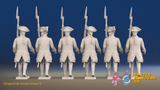 Seven Years’ War Russian Musketeers - March Attack - Winter Uniform - Observation Corps, rear view. Supplied unpainted.
