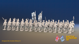 Seven Years’ War Prussian Fusilier Battalion - Charging - Set 2 - 24 Figures, rear view. Supplied unpainted.