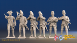 Seven Years’ War Prussian Le Noble Jägers Command - Skirmishers, front view. Supplied unpainted.