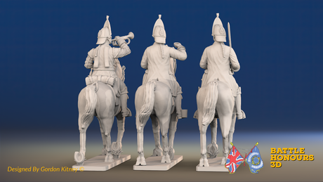Seven Years’ War Russian Horse Grenadiers Command, rear view. Supplied unpainted.