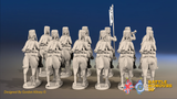 Seven Years’ War Russian Hussar Regiment - Fur Caps - 12 Mounted Figures, rear view. Supplied unpainted.