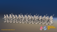 Seven Years’ War Russian Pandur Grenadier Battalion - Charging - Winter Uniform - 30 Figures, front view. Supplied unpainted.