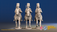 Seven Years’ War Prussian Hussars - Trotting - Fur Caps, front view. Supplied unpainted.