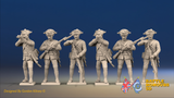 Seven Years’ War Prussian Garrison Musketeers - Firing Line, front view. Supplied unpainted.