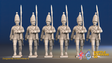 Seven Years’ War Prussian Grenadiers - March Attack - Set 3, front view. Supplied unpainted.
