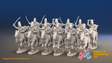 Seven Years’ War Prussian Hussar Regiment - Galloping - Plain Mirlitons - 12 Mounted Figures, front view. Supplied unpainted.