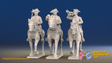 Seven Years’ War Russian Dragoons Command, front view. Supplied unpainted.