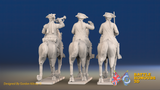 Seven Years’ War Russian Dragoons Command, rear view. Supplied unpainted.