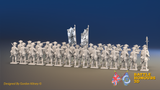 Seven Years’ War Prussian Musketeer Battalion - Firing Line - Set 3 - 30 Figures, rear view. Supplied unpainted.
