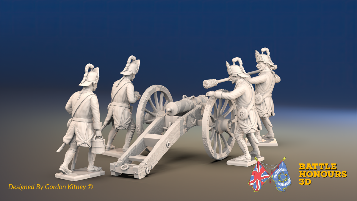 Seven Years’ War Russian Secret Howitzer and Crew - Loading Crew - Winter Uniform, rear view. Supplied unpainted.