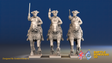 Seven Years’ War Prussian Cuirassiers - Galloping, front view. Supplied unpainted.