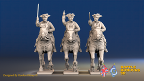 Seven Years’ War Prussian Cuirassiers - Galloping, front view. Supplied unpainted.
