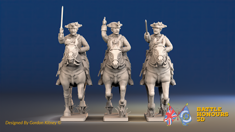 Seven Years’ War Prussian Cuirassiers - Galloping, front view. Supplied unpainted.