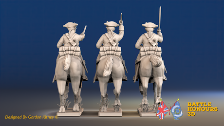 Seven Years’ War Prussian Cuirassiers - Galloping, rear view. Supplied unpainted.