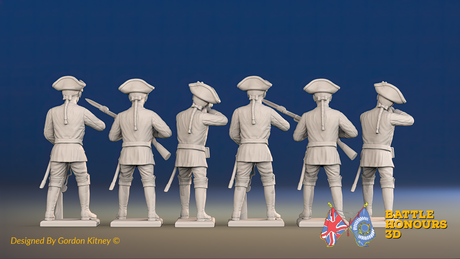 Seven Years’ War Russian Musketeers - Firing - Summer Uniform - Observation Corps, rear view. Supplied unpainted.