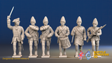 Seven Years’ War Prussian Fusiliers Command - Charging - Set 1, front view. Supplied unpainted.