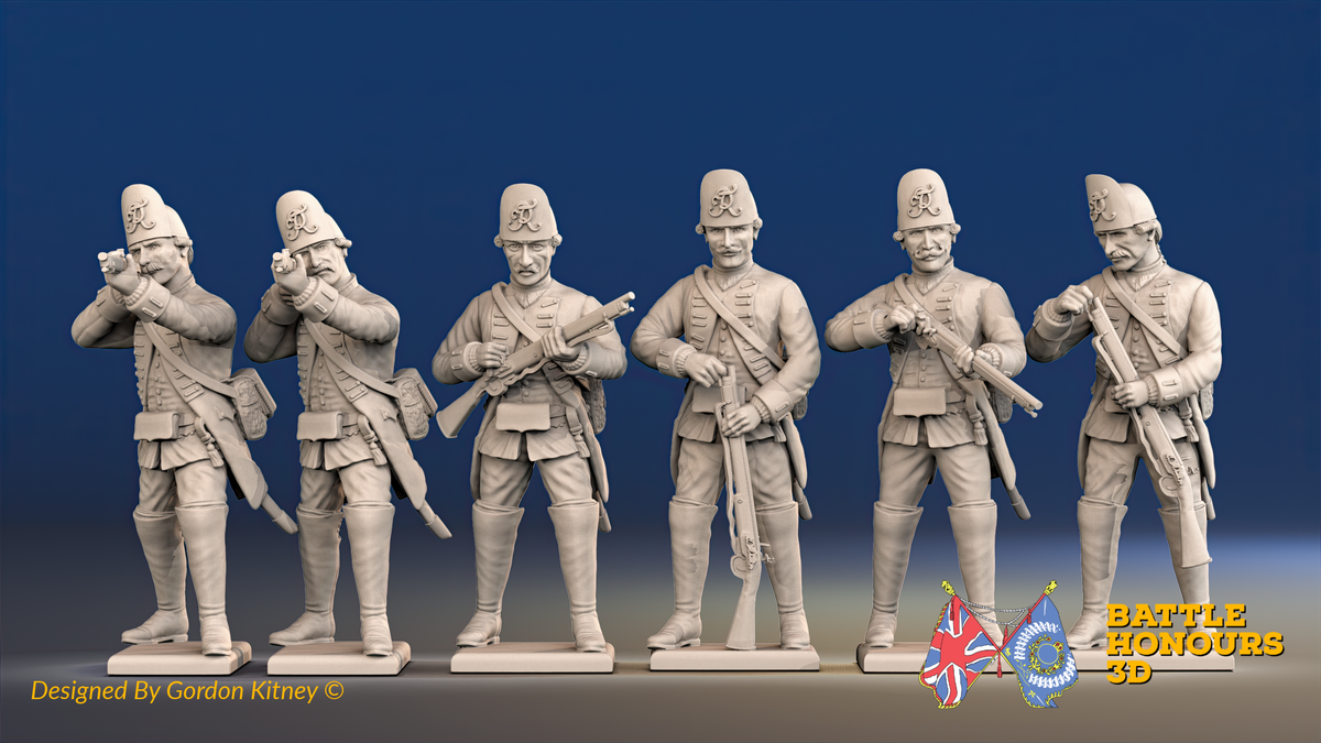Seven Years’ War Prussian Le Noble Jägers - Standing Skirmishers, front view. Supplied unpainted.