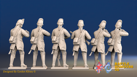 Seven Years’ War Prussian Le Noble Jägers - Standing Skirmishers, rear view. Supplied unpainted.