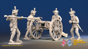 Seven Years’ War Prussian Horse Artillery - Loading Crew, front view. Supplied unpainted.