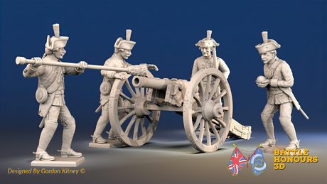 Seven Years’ War Prussian Horse Artillery - Loading Crew, front view. Supplied unpainted.