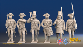 Seven Years’ War Prussian Von Kleist Infantry Command - March Attack, front view. Supplied unpainted.