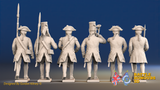 Seven Years’ War Prussian Von Kleist Infantry Command - March Attack, rear view. Supplied unpainted.