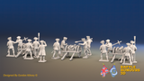 Seven Years’ War Russian Artillery Battery - 3-Pounders - Battalion Guns - Summer Uniform - 3 Guns and 13 Figures, rear view. Supplied unpainted.