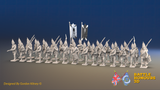 Seven Years’ War Russian Grenadier Battalion - Advancing - Summer Uniform - Rolled Cloaks - 30 Figures, front view. Supplied unpainted.