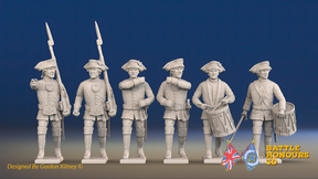 Seven Years’ War Russian Musketeers Command - Summer Uniform - Observation Corps, front view. Supplied unpainted.