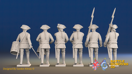 Seven Years’ War Russian Musketeers Command - Summer Uniform - Observation Corps, rear view. Supplied unpainted.