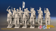 Seven Years’ War Russian Cossack Regiment - Pistols - 12 Mounted Figures, front view. Supplied unpainted.