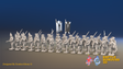 Seven Years’ War Russian Musketeer Battalion - Advancing - Winter Uniform - Rolled Cloaks - 30 Figures, front view. Supplied unpainted.