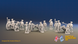 Seven Years’ War Russian Artillery Battery - 8-Pounders - Summer Uniform - 3 Guns and 13 Figures, front view. Supplied unpainted.