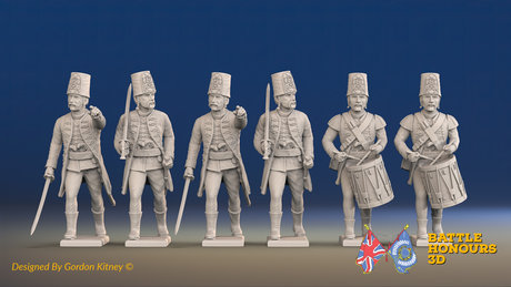 Seven Years’ War Russian Pandur Grenadiers Command - Summer Uniform, front view. Supplied unpainted.