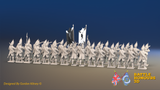Seven Years’ War Russian Grenadier Battalion - Firing - Winter Uniform - Rolled Cloaks - 30 Figures, rear view. Supplied unpainted.