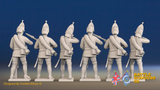 Seven Years’ War Russian Grenadiers - Firing - Summer Uniform - Rolled Coats, rear view. Supplied unpainted.
