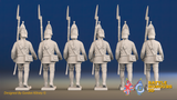 Seven Years’ War Russian Grenadiers - March Attack - Summer Uniform, rear view. Supplied unpainted.