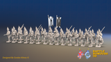 Seven Years’ War Russian Grenadier Battalion - Advancing - Winter Uniform - 30 Figures, front view. Supplied unpainted.