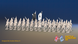 Seven Years’ War Russian Grenadier Battalion - Advancing - Winter Uniform - 30 Figures, rear view. Supplied unpainted.