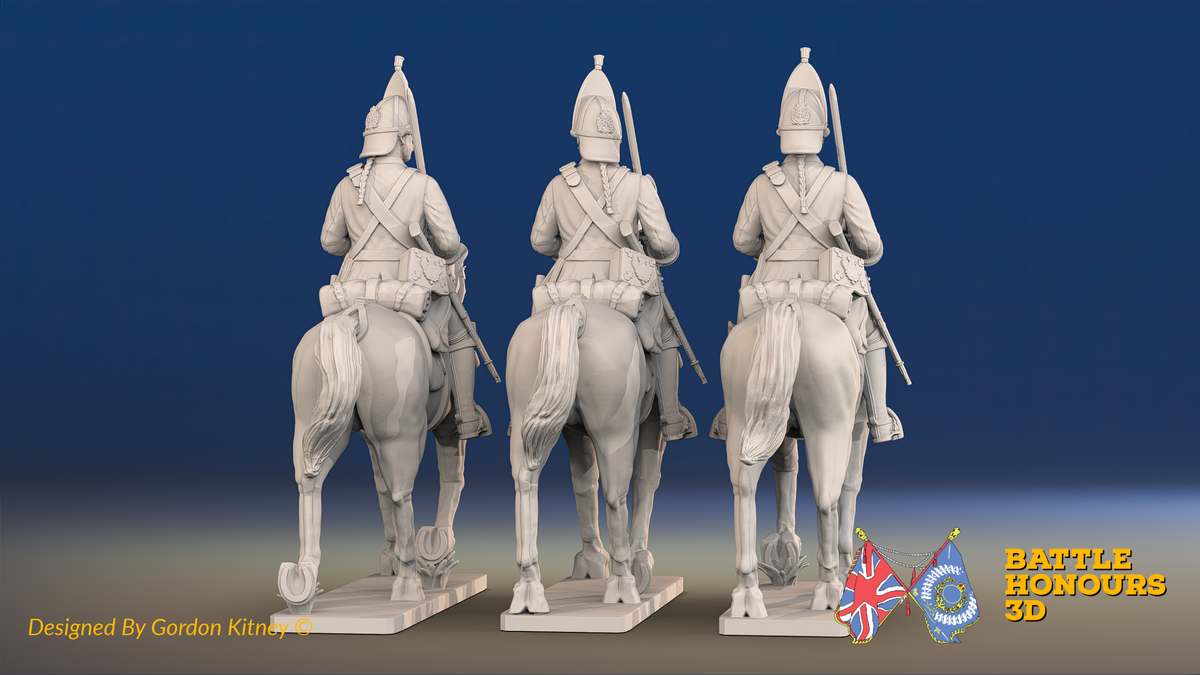 Seven Years’ War Russian Horse Grenadiers, rear view. Supplied unpainted.