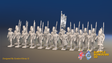 Seven Years’ War Prussian Von Kleist Infantry Battalion - March Attack - 24 Figures, front view. Supplied unpainted.