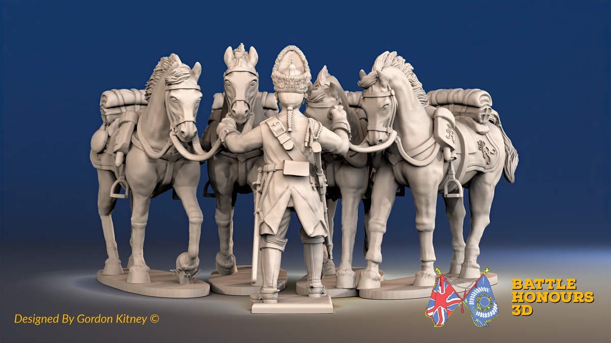 Seven Years’ War Prussian Von Kleist Horse Holder, front view. Supplied unpainted.