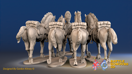 Seven Years’ War Prussian Von Kleist Horse Holder, rear view. Supplied unpainted.