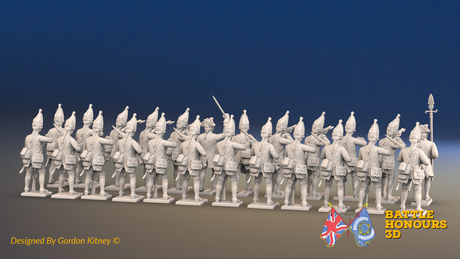 Seven Years’ War Prussian Grenadier Battalion - Firing Line - Set 1 and 3 - 24 Figures, rear view. Supplied unpainted.